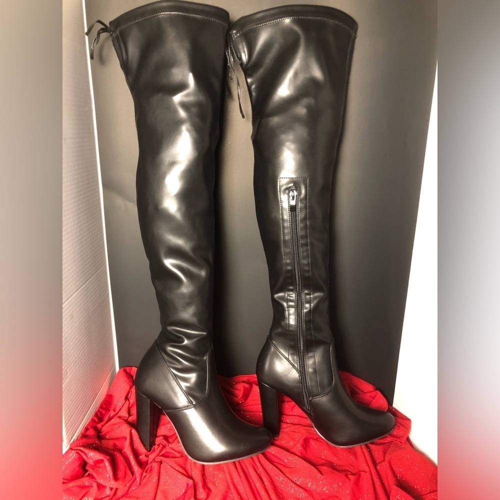 TOP Moda Black Over-the-Knee Boots - Picture 5 of 15